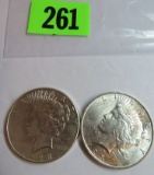 Pair of Peace Silver Dollars Inc. 1923 and 1923 S