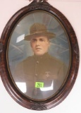 Large Framed Photo of WWI US Army Soldier