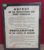 WWII Proclamation Poster from Nazi Army Officer 