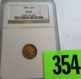 1855 Gold $1.00 NGC XF45
