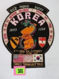 Super Vietnam War Era Korean Service 1st Cavalry Div 1963-64 Large Jacket Patch