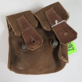 Vietnam War Captured NVA/ VC Cloth Ammo Pouch with Leather Straps