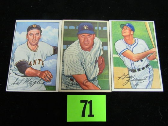 1952 Bowman Baseball Lot Of (3) Cards