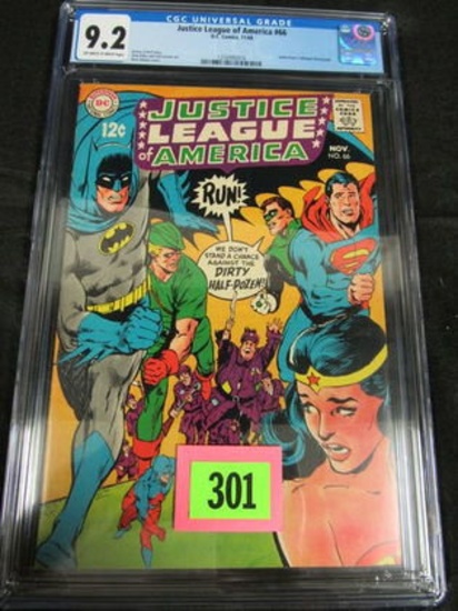 Justice League Of America #66 (1968) Neal Adams Cover Cgc 9.2