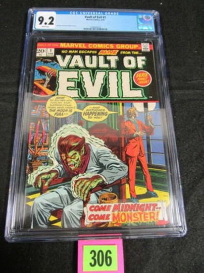 Vault Of Evil #1 (1973) Marvel Key 1st Issue Bronze Age Horror Cgc 9.2