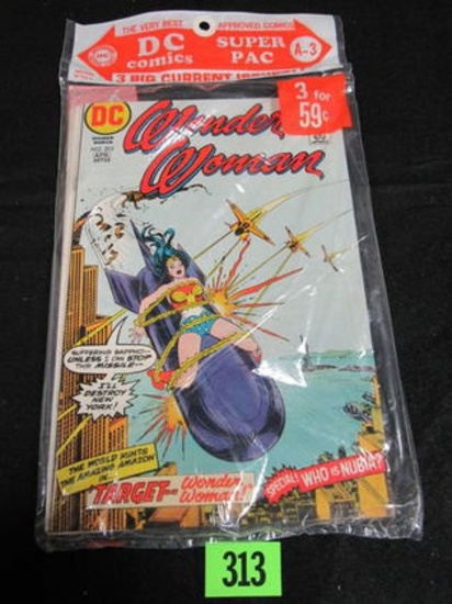 Vintage 1973 Dc Super Pac #a-3 (3-pack) Includes Wonder Woman #205