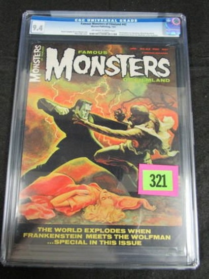 Famous Monsters Of Filmland #42 (1967) Classic Frankenstein Vs. Wolfman Cover Cgc 9.4