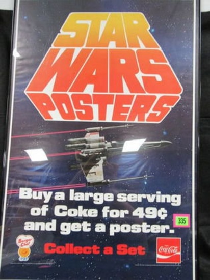 Rare 1977 Burger Chef Star Wars Promotional Poster 24 X 36"