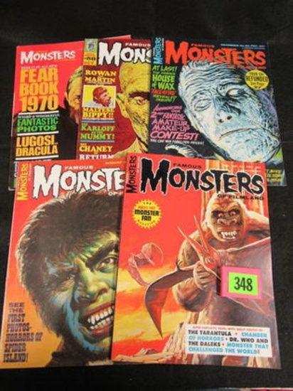 Famous Monters Of Filmland Lot (5) Silver Age Warren Publishing