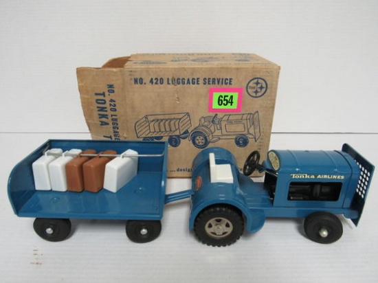 Vintage 1960's Tonka #420 Luggage Service Truck In Orig. Box.