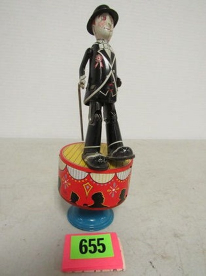 Antique Dancing Sam Tin Wind-up S&e Japan Toy