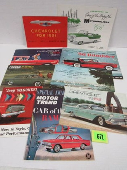 Lot (16) Vintage 1950's-1970's Dealer Sales Car Brochures Chevy, Amc, Pontiac+