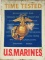 1957 Dated Usmc U.S. Marines Double Sided Metal Recruiting Sign 29 X 40
