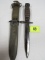 Vintage Us Leather Handle M-1 Carbine Bayonet W/ M8a1 Scabbard