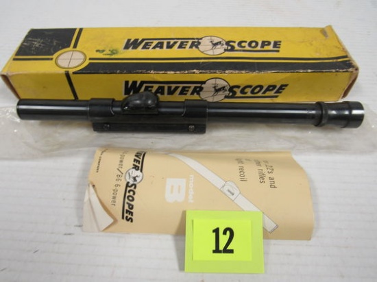 Vintage Weaver Model B-4 Rifle Scope In Orig. Box