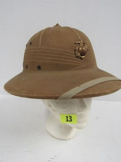 Wwii 1943 Dated Usmc Us Marine Pith Helmet Named