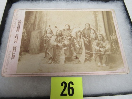 Excellent Antique 4x6" Cabinet Photo Sioux Indians