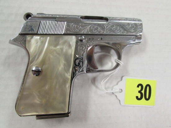 Beautiful Astra "vest Pocket" Nickel Plated Factory Engraved 22 Short Pistol