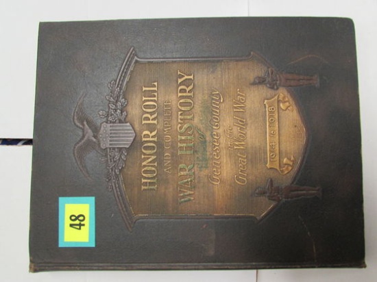 Copyright 1920 "honor Roll & Comp. War History In The Great World War" Genesee County H/c Book