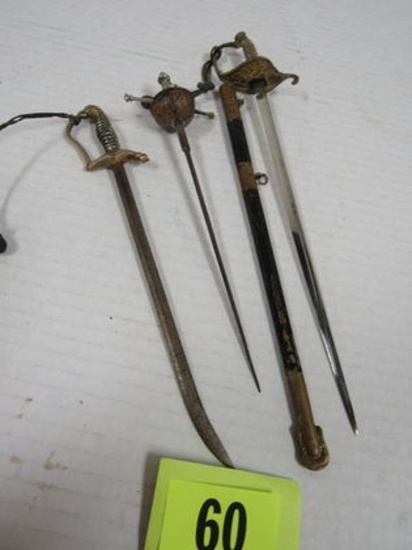 Lot (3) Antique Salesman Sample Size Swords