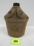 Wwii 1942 Dated Us Military Canteen With Cover