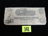 1862 Confederate States $100 Richmond Note Civil War