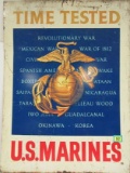 1957 Dated Usmc U.S. Marines Double Sided Metal Recruiting Sign 29 X 40