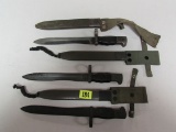 Lot (3) Vietnam Era Toledo M1964 Spanish Rifle Bayonets W/ Scabbards