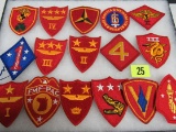 Lot (16) Authentic Usmc Marine Corps Patches