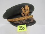 Vintage Us Army Officer's Hat W/ Bullion Visor