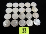 1964 Us Kennedy Half Dollar Full Roll (20) (90% Silver)