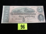 1864 Confederate States $5 Richmond Note Civil War