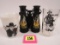(3) Vintage Hopalong Cassidy Items Binoculars, Milk Glass, And Charchter Glass