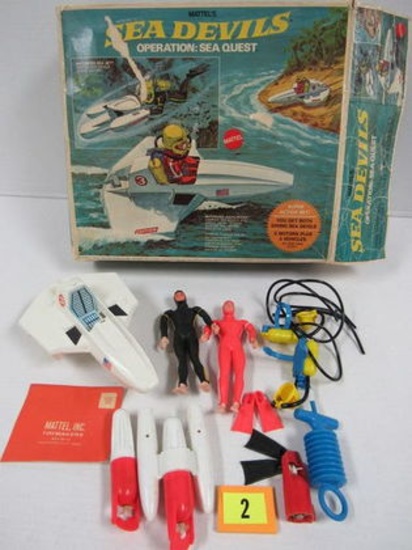 Rare Vintage 1969 Mattel Sea Devils Operation Sea Quest Set In Orig Box