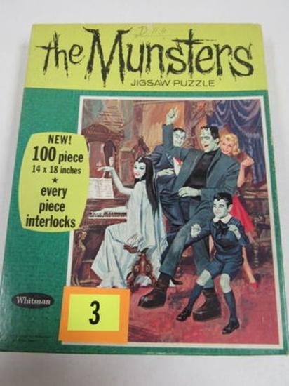 Rare Vintage 1960's Whitman The Munsters Jigsaw Puzzle Complete In Box