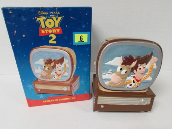 Excellent Disney Pixar Toy Story 2 Woody & Bullseye Cookie Jar Mib