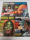 1960's Warren Pub. Monster World Magazine Lot #1, 2, 4, 8