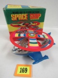 Vintage 1970's Made In Korea Tin Wind-up Space Ship Mib
