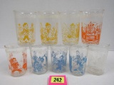 Lot (9) Vintage Howdy Doody Welch's Character Glasses
