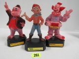 (3) Vintage Howdy Doody Flocked Plastic Coin Banks 8