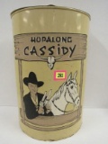 Rare Vintage 1950's Hopalong Cassidy Metal Trash Can 22
