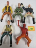 Lot (5) Vintage 1950's Hartland Plastic Horse Riding Figures