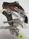 Lot (4) Vintage Cap Guns, Western, Eagle, Hubley