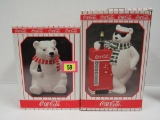 (2) Coca Cola Polar Bear Cookie Jars Mib