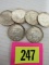 Lot (6) 1964 Kennedy Half Dollars (90% Silver)