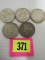 Lot (5) Us Morgan Silver Dollars (90% Silver)