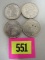 Lot (4) 1921 Morgan Silver Dollars (90% Silver)