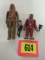 (2) Vintage 1978 Star Wars Complete Figures Chewbacca, Snaggletooth