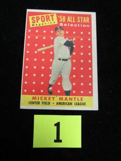 1958 Topps #487 Mickey Mantle All-star