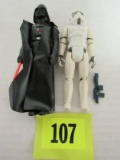 (2) Vintage 1977 Star Wars Figures Complete Stormtrooper Darth Vader